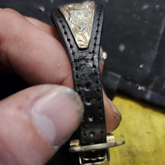 GENEVA Quartz With a SilverToned accented leather strap main image 4